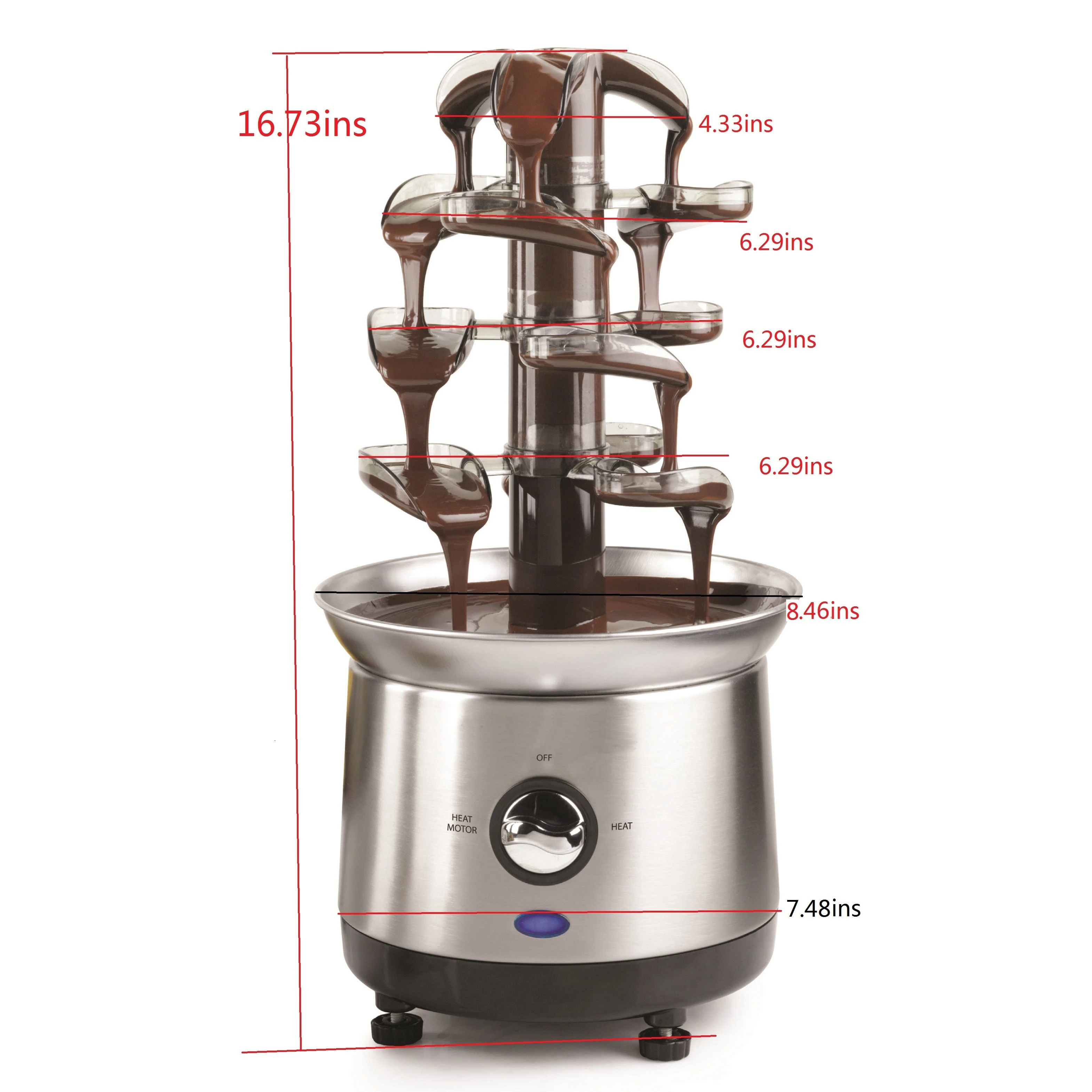 Description Picture 2 of itemTower Trees Restaurant chocolate fuente machine Fountain waterfall machine Electric Fondue Stainless Steel Party Cater