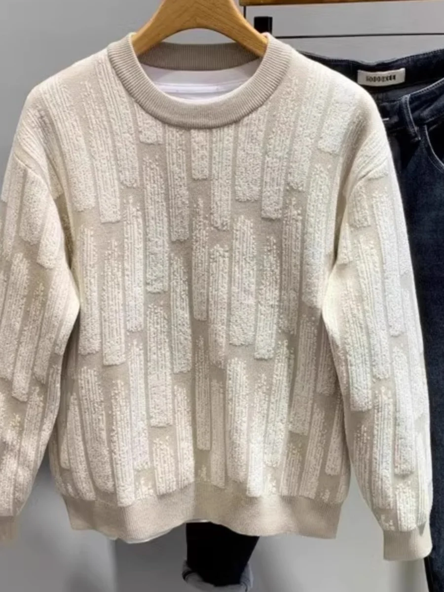 

Retro Striped round Ne Pullover Knitwear Slim Fit Men's Faion Top Casual Design Autumn Winter New Sle Trendy irt