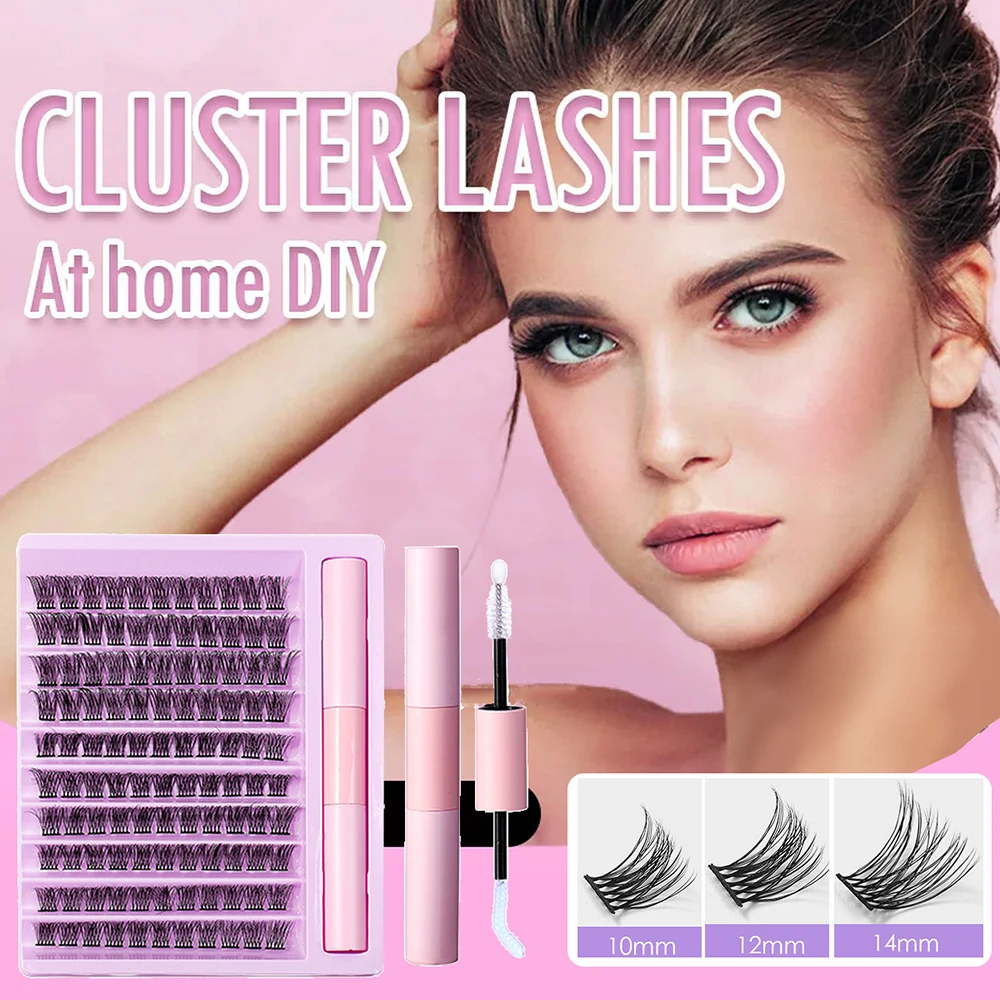 

Clusters Segmented False Eyelash DIY Eye Makeup Accessories Eyelash Grafting Kit With Lash Glue Fashion Lash Extension Tool