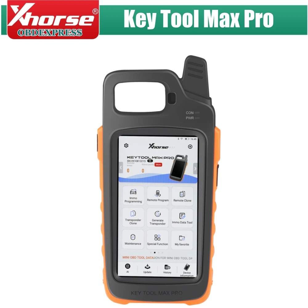 

Xhorse VVDI Key Tool Max Pro With MINI OBD Tool Function Support CAN FD/ Voltage and Leakage Current
