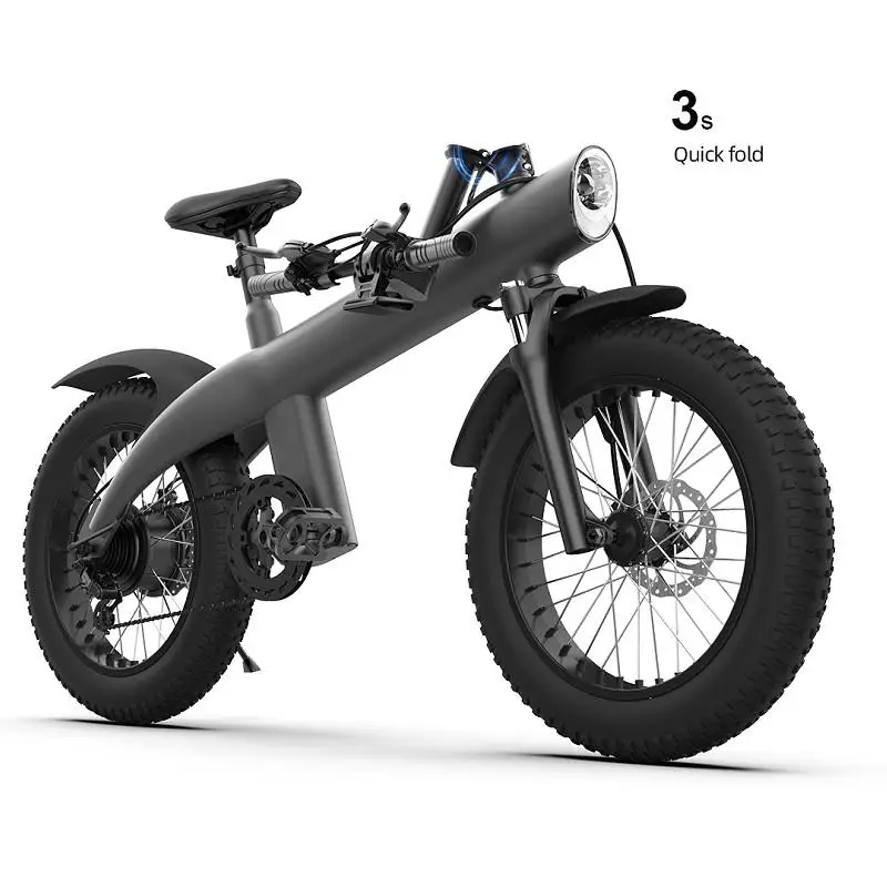 Sepeda listrik jalanan elektronik pintar Fatbike, sepeda lipat dengan bingkai campuran aluminium, baterai Lithium gemuk