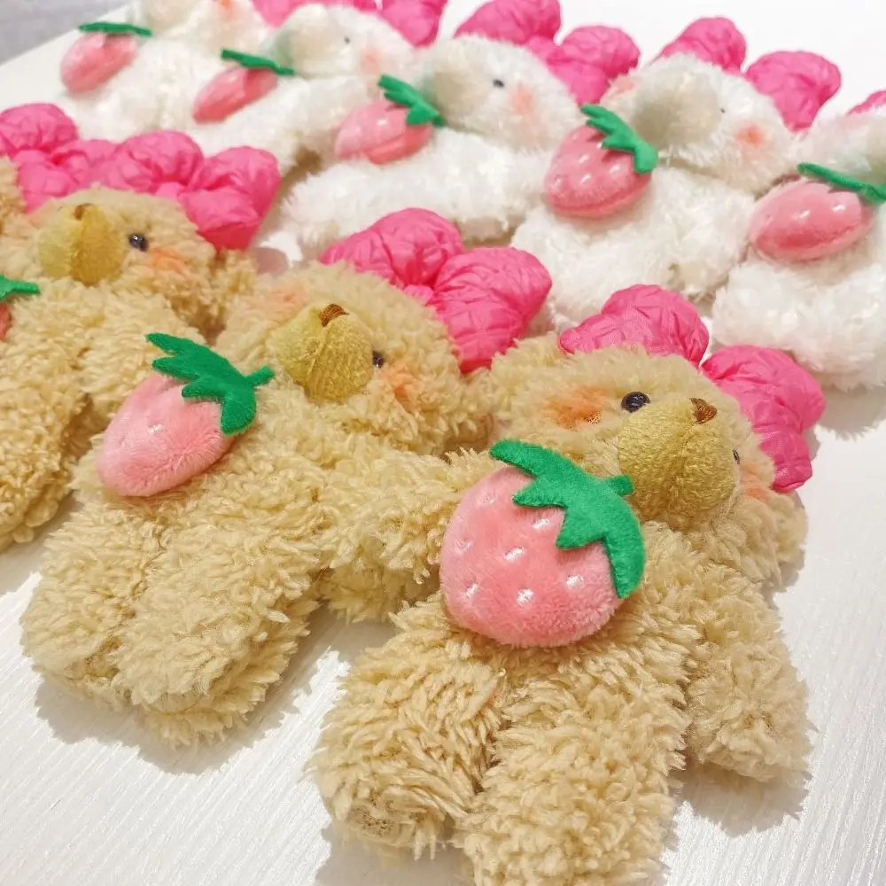 Przenośne 15CM Pluszowe Breloki Lalki Truskawkowy Miś Kawaii Pluszowa Zabawka Miękka Lalka z Kreskówki Brelok dla Dziewczynek