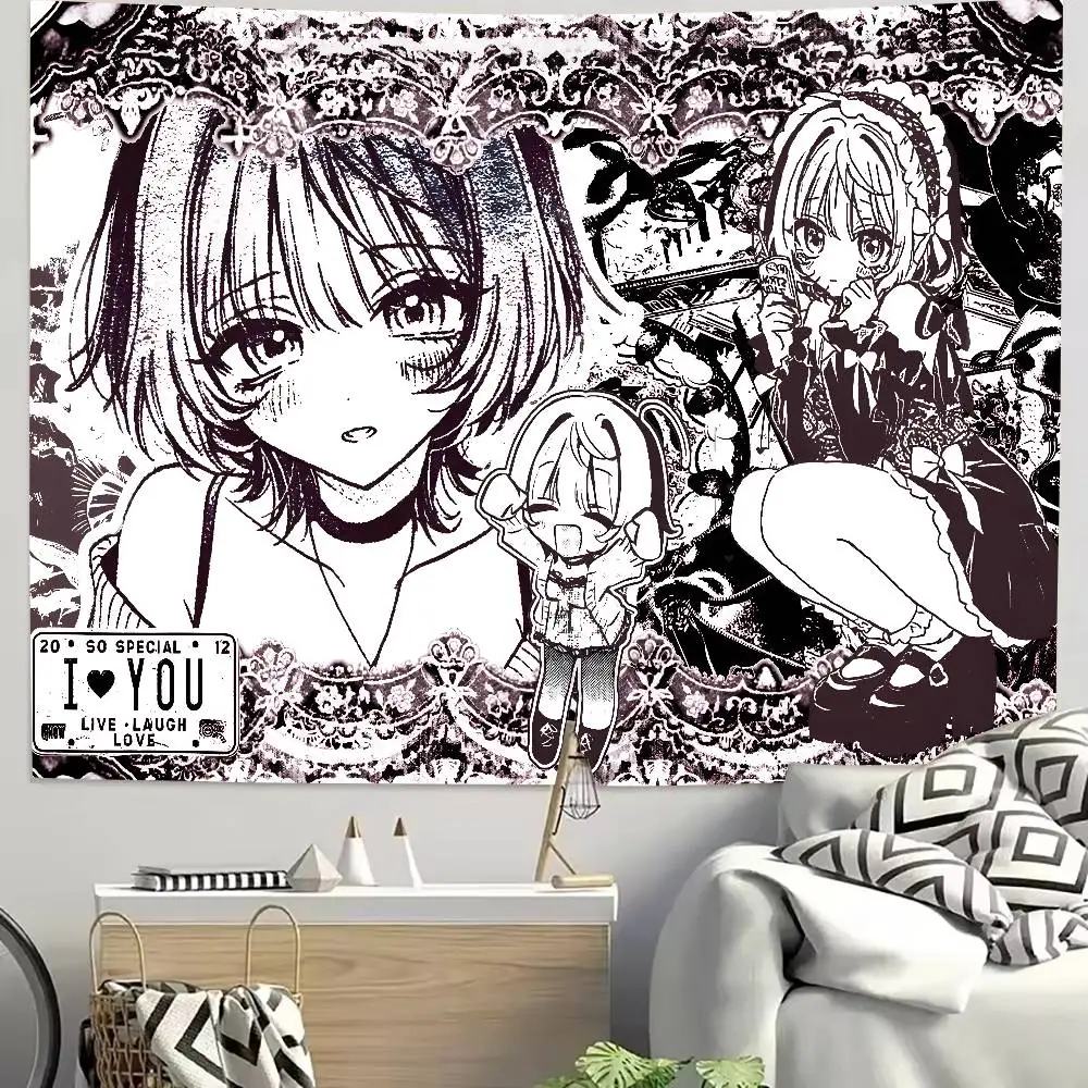Luxury Fashion Hot Cute Pink Angel Tapestry Decoration Bedroom Dormitory Background Cloth Holiday Home Living Room Club Tapestry