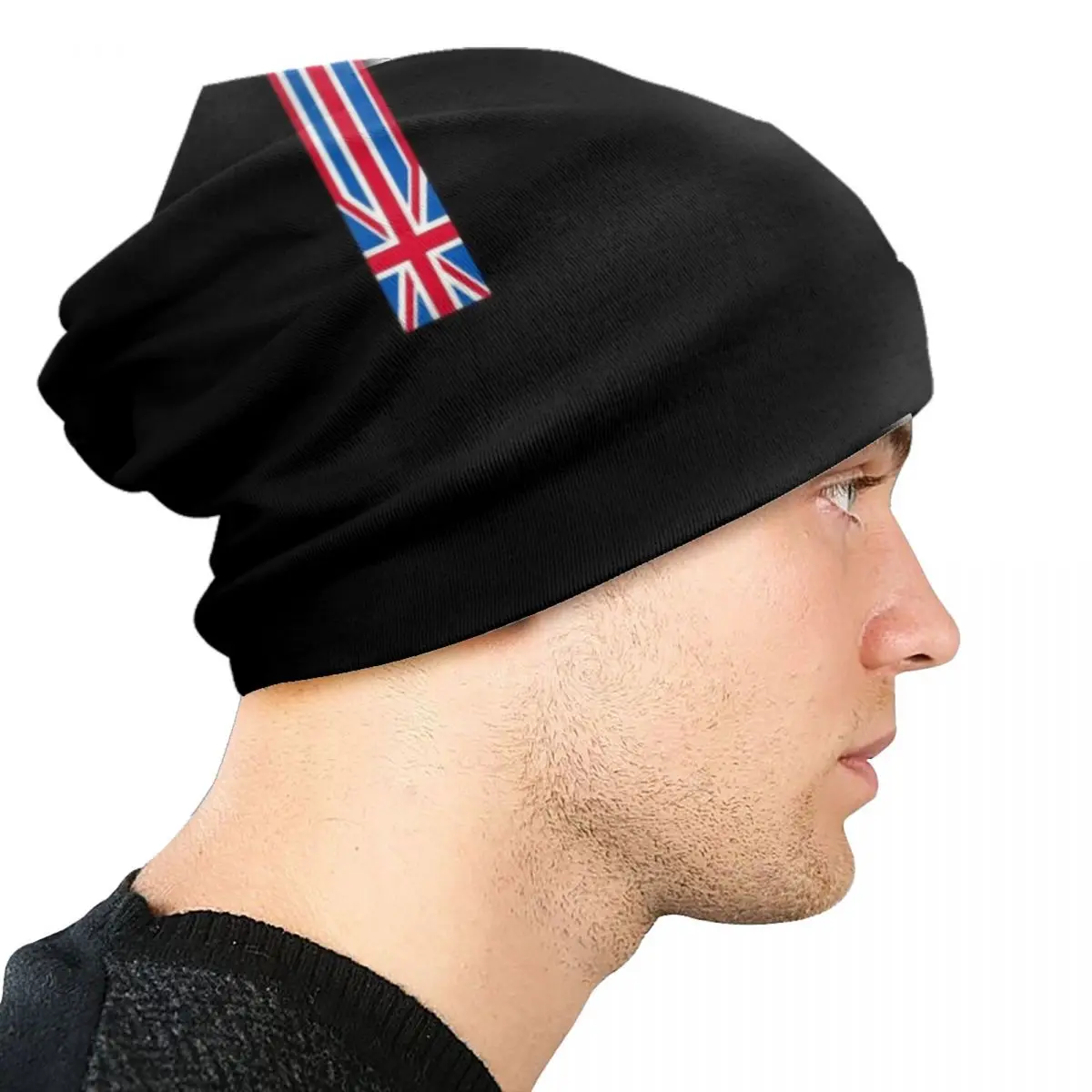 Minimalist Union Jack UK Skullies Beanies Caps Hip Hop Winter Warm Knitted Hat Unisex United Kingdom British Flag Bonnet Hats