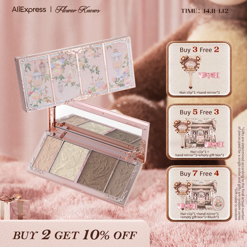 

Flower Knows Butterfly Cloud Collar Collection Embossed Highlight & Contour Palette 16g