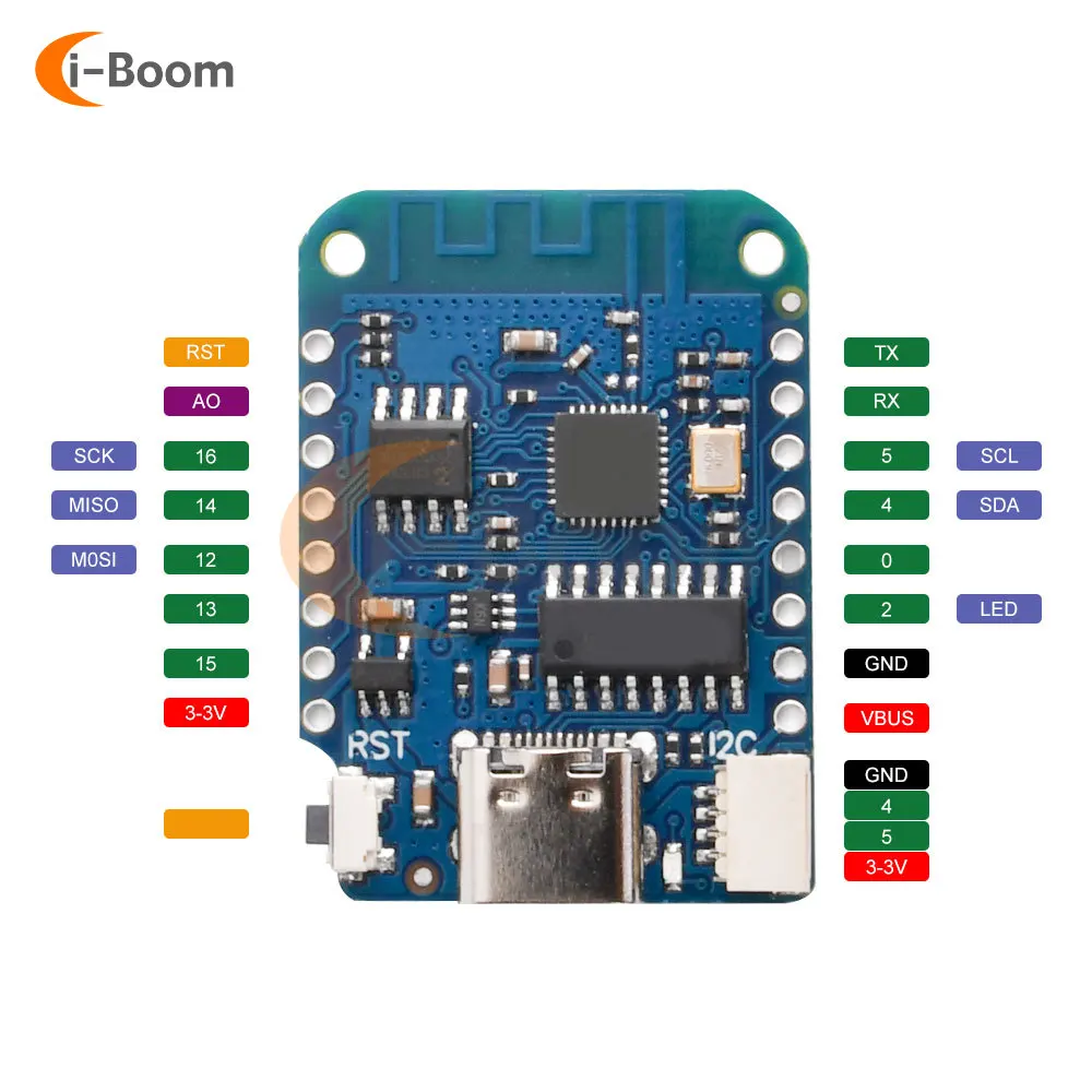 WIFI Development Board ESP8266 ESP-12F WeMos D1 Mini V4.0 TYPE-C Interface Mini Demo Board