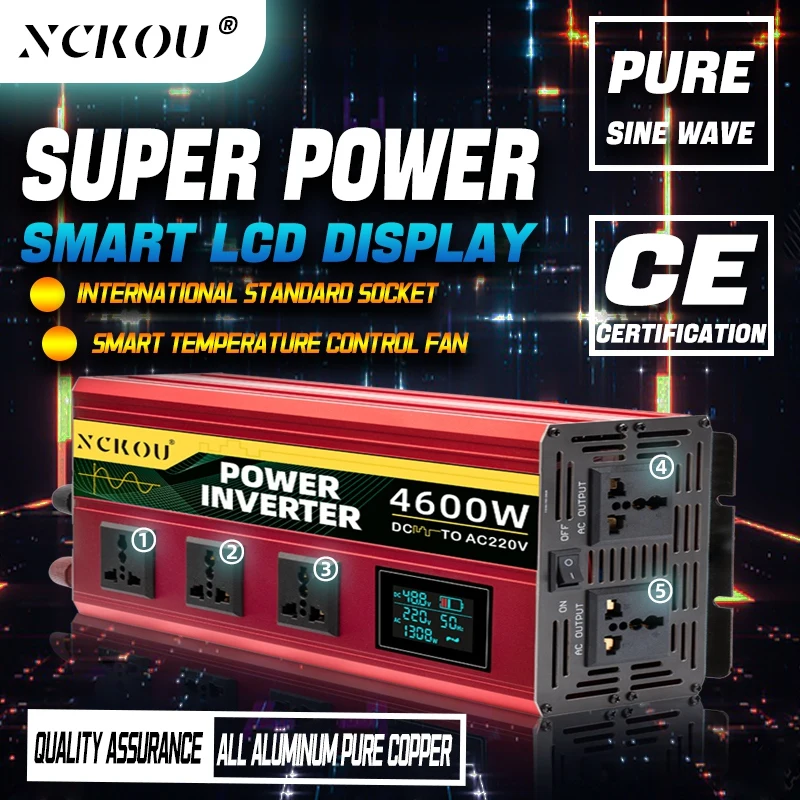 inversor dc 12v 24 48v 60v a ac 110v 220v 230v inversor puro do seno onda pura transformador 50hz 60hz 4000w 4600w conversor solar 01