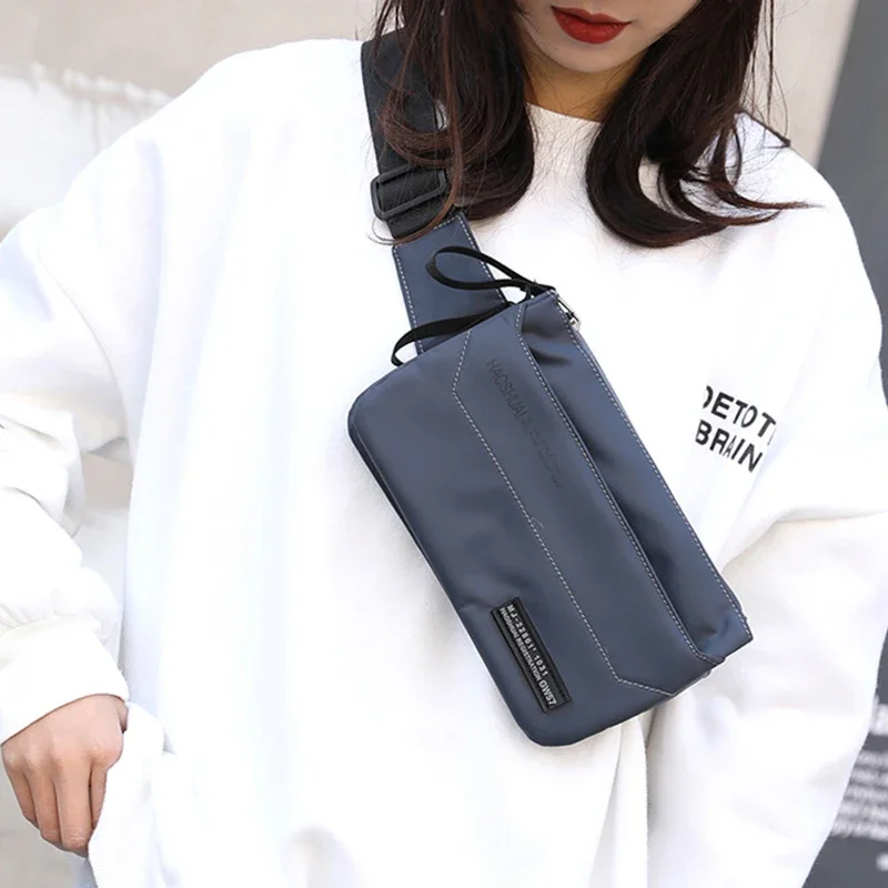 ผู้ชายไนลอน Fanny Pack Hip Bum กระเป๋าเงิน Multi-Pocket แฟชั่นชายโทรศัพท์มือถือ/โทรศัพท์มือถือกรณีสลิงแพ็คเข็มขัดเอวกระเป๋า