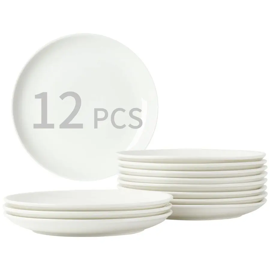 

Набор из 12 дюймовых фарфоровых небольших обеденных тарелок, белые тарелки для закусок, десертные тарелки для салата, керамические сервировочные тарелки для торта, закусок
