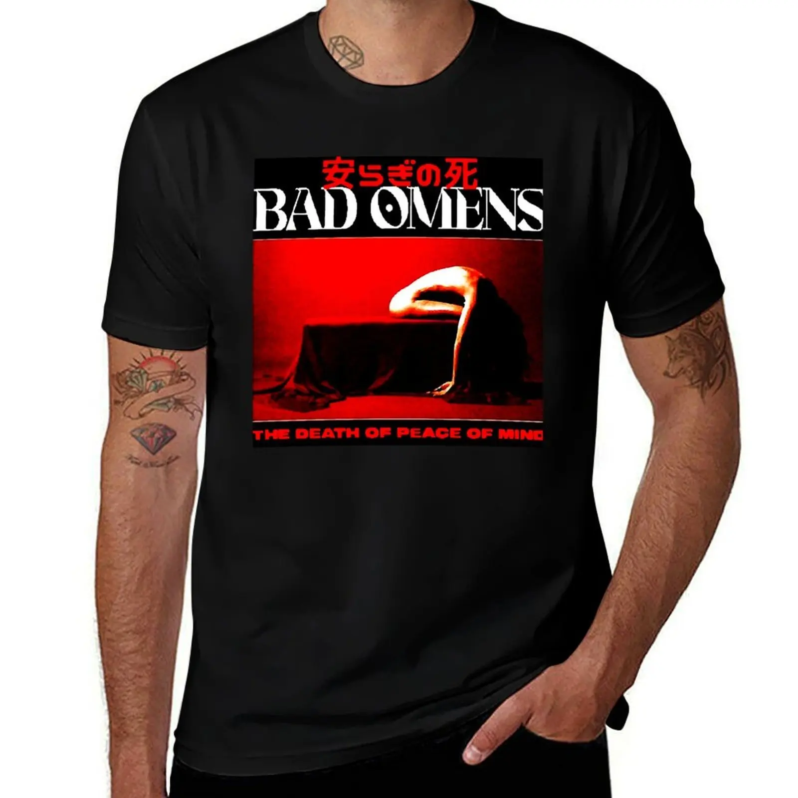 

bad omens THE DEATH OF PEACE OF MIND T-Shirt man t shirt cotton high quality t shirts with prints T-Shirt