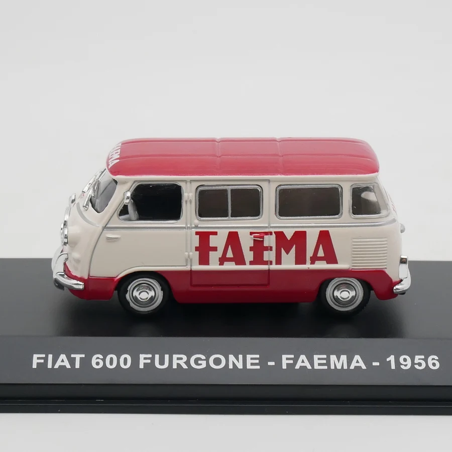 Ixo 1:43 Fiat 600 Furgone Faema 1956 Diecas Car Model Metal Toy Vehicle