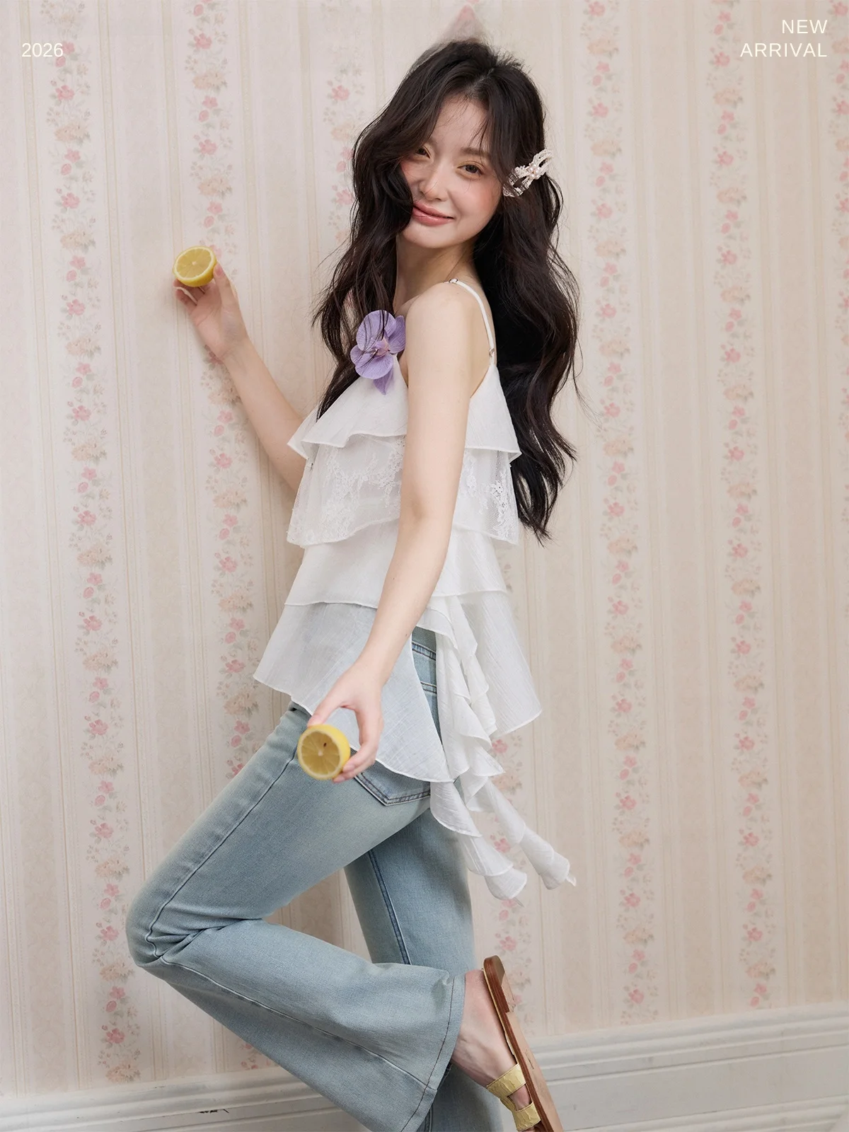 

Регулируемая юбка миди с рукавами-колокольчиками, милая юбка А-силуэта, платье с асимметричными бретелями, серия Shadow с ароматом колокольчика, женская коллекция