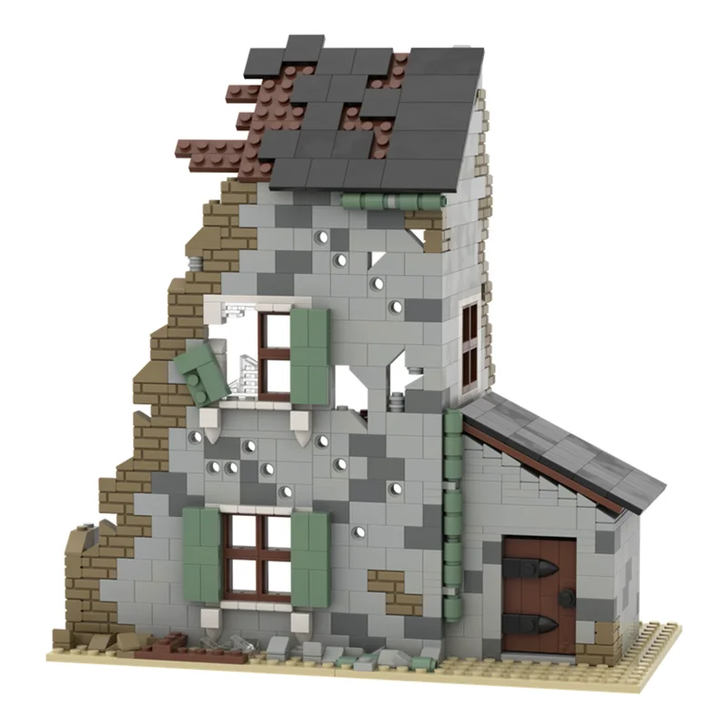 Modular City Building Moc Building Bricks Ruined House Model Technology Modular Blocks Gifts Christmas Toys DIY Sets Assembly