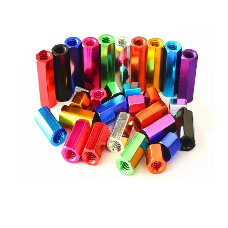 M2 M2.5 M3 Colorful Aluminum Alloy Hex Standoff Spacer,Rod Coupling Joint Sleeve Extension Nuts Hex Column Pillars