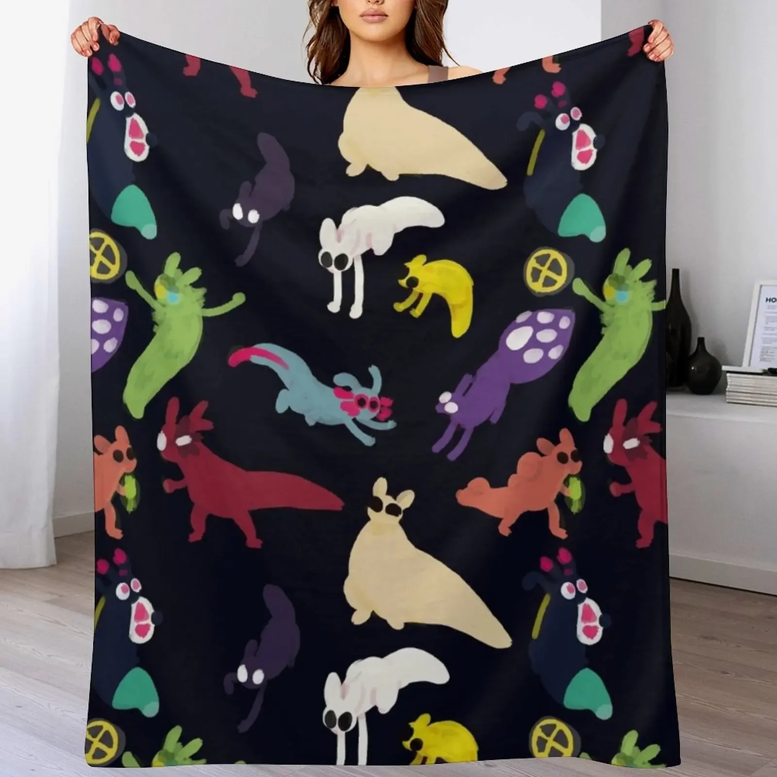 

slugcats pattern Throw Blanket Thins Luxury St Decorative Beds Luxury Brand Blankets