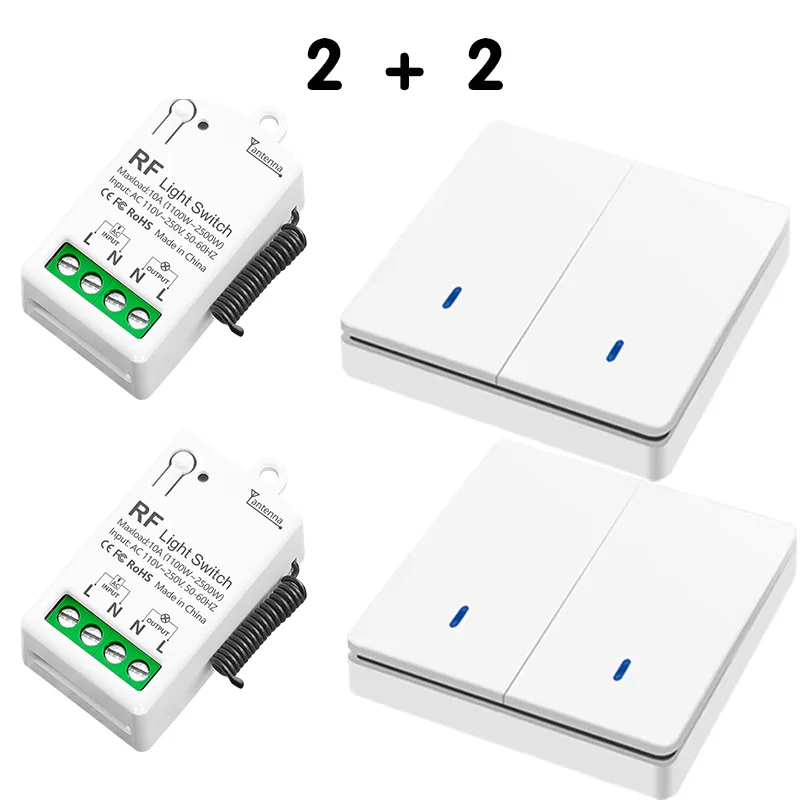 WenQia Wireless Smart Switch Licht RF 433 Mhz 86 Wand Panel Schalter mit Fernbedienung Mini Relais Empfänger 220 V Hause led Licht Lampe Fan 3