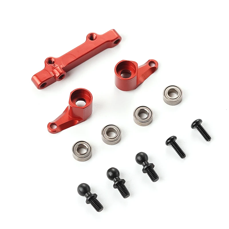 RCGOFOLLOW Aluminum Steering Knuckle Suspension Arms Set for RC Crawler Car LOSI 1/16 Mini-B Mini-T 2WD Truck Buggy Upgrade Red