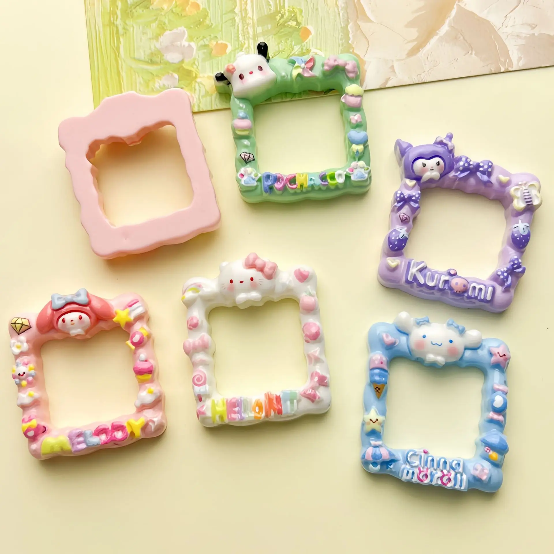 5pcs miniso cute sanrio dress up cartoon resin flatback cabochons for diy jewelry making handmade crafts materials - Image 3
