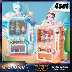 Mini Foods Simulation Self-service Beverage Vending Machine Kids Toys Miniature Dollhouse Accessories Kawaii  For DIY Game