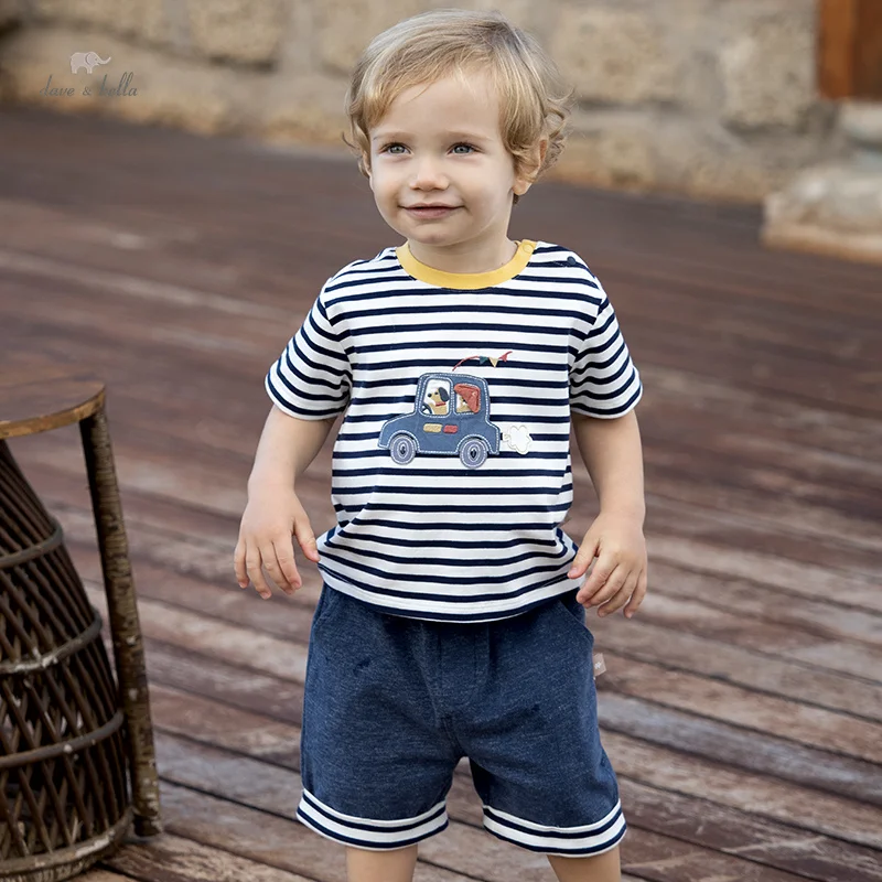 

Dave Bella Children's Shorts Suit New Summer Boy's Two-Piece Ventilate Antibacterial Casual Clothes Outdoors Sport DB2234690