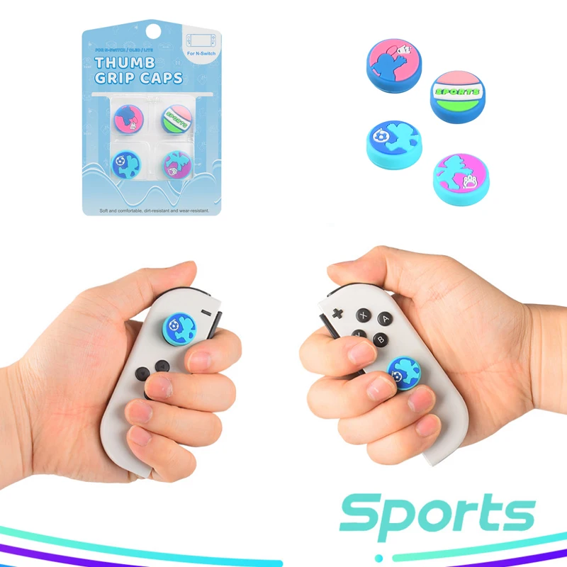 Badminton Sports Silicone Thumb Stick Grip Cap Bling Soft Cover For Nintendo Switch Oled NS Lite Joycon Controller Thumbstick