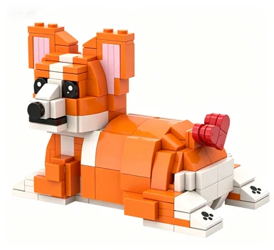 

Cute Pet Dog Building Blocks, Dachshund Corgi Golden Retriever Schnauzer Mini Bricks, DIY Animal Model Toy, Valentine Christmas