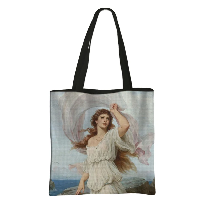 Bolso de hombro de gran capacidad para mujer, bolsa de mano de Ángel, diosa religiosa, famoso artista John William Waterhouse