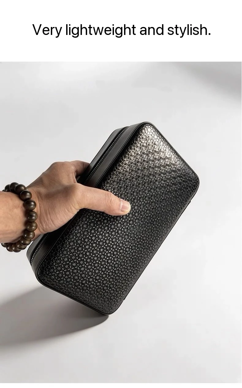 Leather Portable Cedar Cigar Box, Moisturizing Cigar Leather Bag.