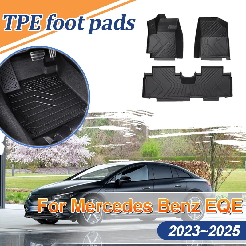 

For Mercedes Benz EQE Accessories V295 2023 2024 2025 LHD Car Floor Mat TPE Material Dustproof Liner Pad Interior Accessories