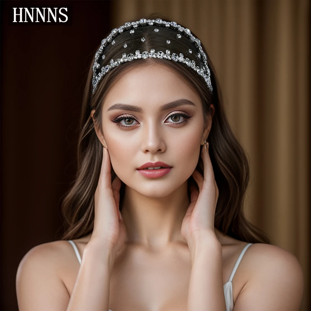 

TOPQUEEN Sparkling Bridal Wedding Headband Handmade Water Diamond Mesh Elegant Women's Banquet Christmas Party Headband YXA43