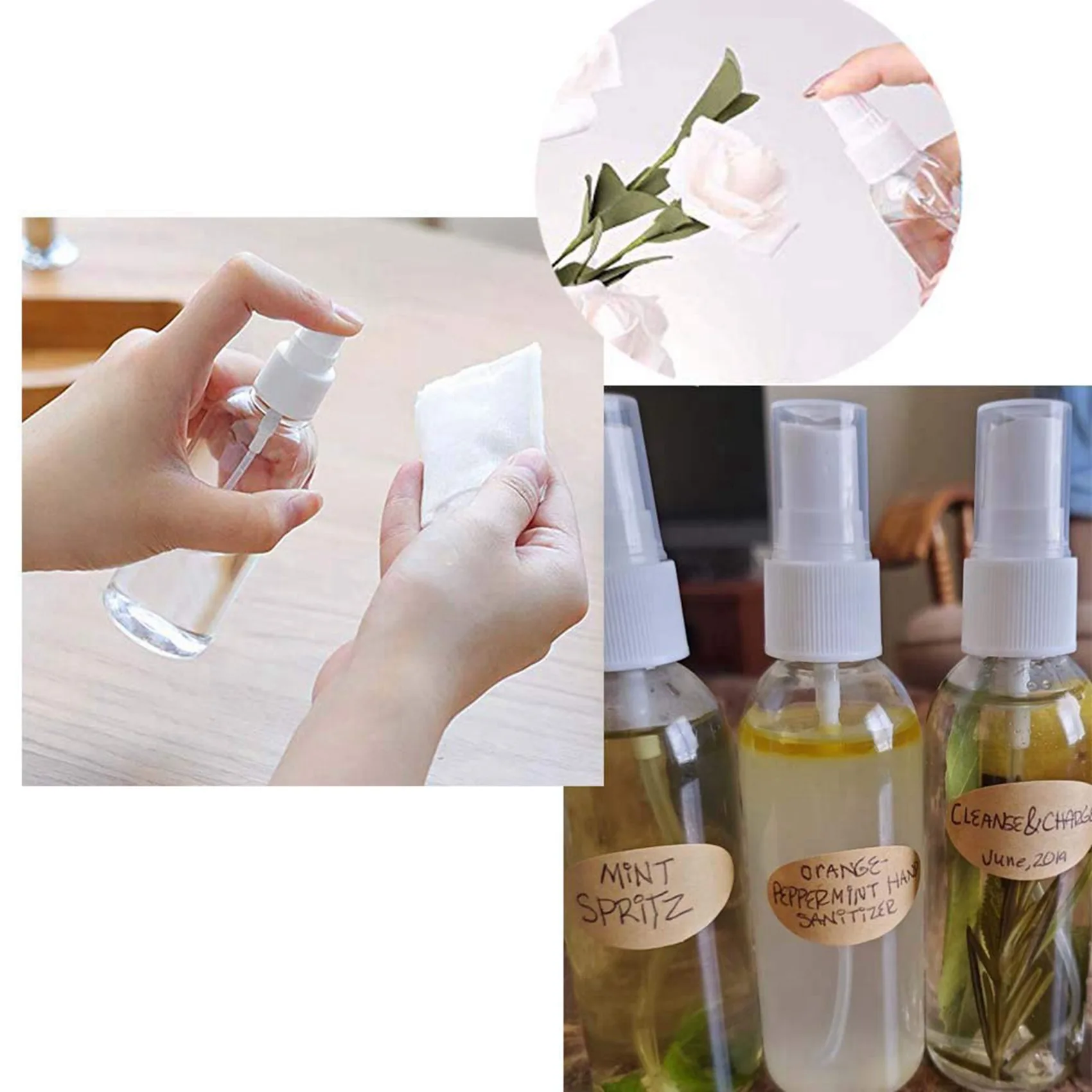 【استيقاظ】36 قطعة من رذاذ عطر بلاستيكي شفاف للسفر، زجاجة رذاذ فارغة، 24 قطعة 100 مل و12 قطعة 75 مل