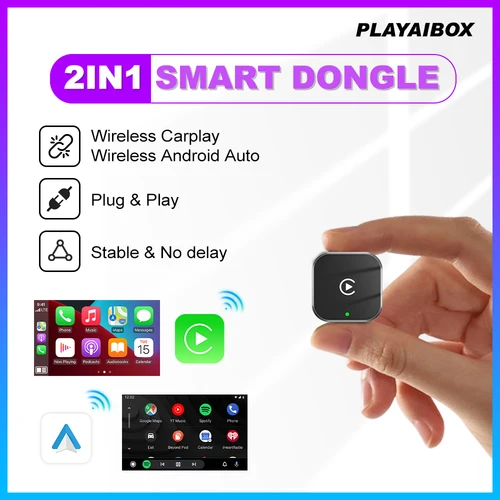 Adaptador automático Android Carplay con cable a inalámbrico, Dongle inteligente Plug and Play, conexión automática WiFi para MG Renault VW Toyota Hyundai