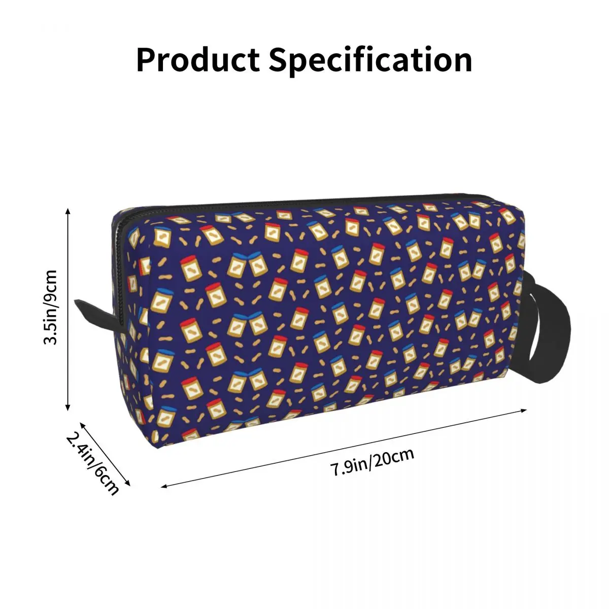 Peanut Butter Pattern Makeup Bag Cosmetic Organizer Storage Dopp Kit Toiletry Cosmetic Bag for Women Beauty Travel Pencil Case