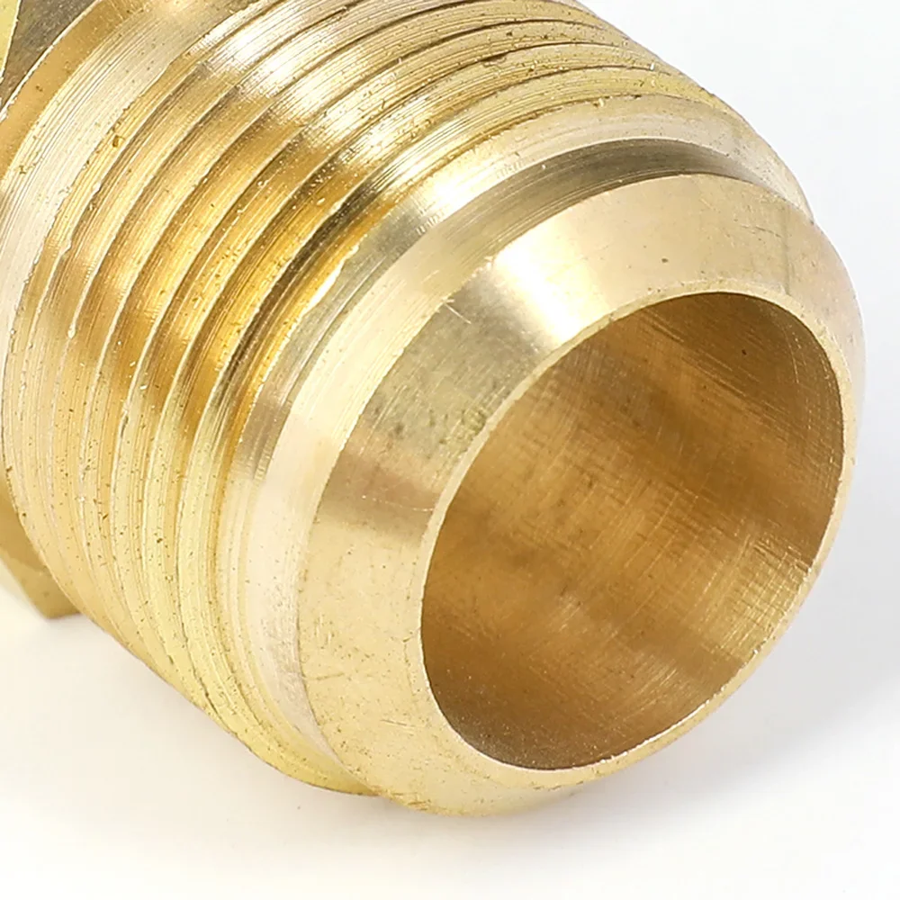 45 Degree SAE-Standard 1/4" 3/8" 1/2" 3/4" Flare Turn To End Feed Tube Coupling Brass Pipe Fitting Adapeter Water Gas Air Fuel