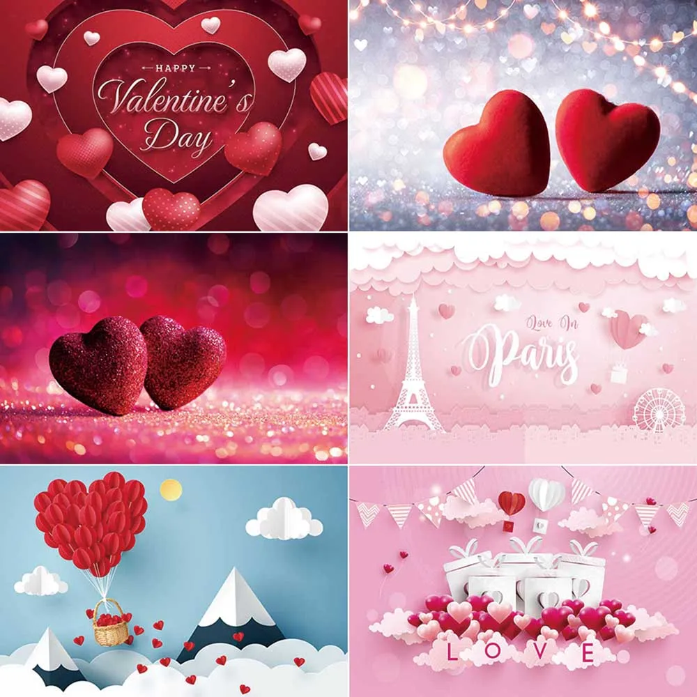 

MOON.QG Valentine'S Day Heart Photography Backdrop Heart Candle Red Photozone Background Children Photo Studio Photobooth Props