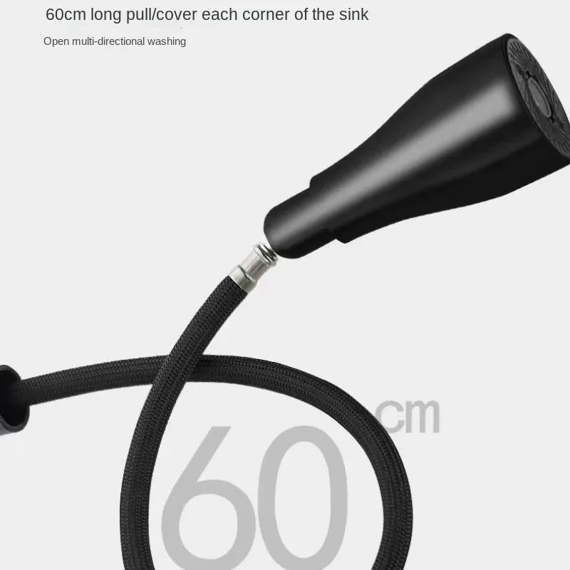 Matte Black Filtered Kitchen Faucet Pull-Out Spray Tap with 360° Rotation Dual Water Modes Sink Mixer