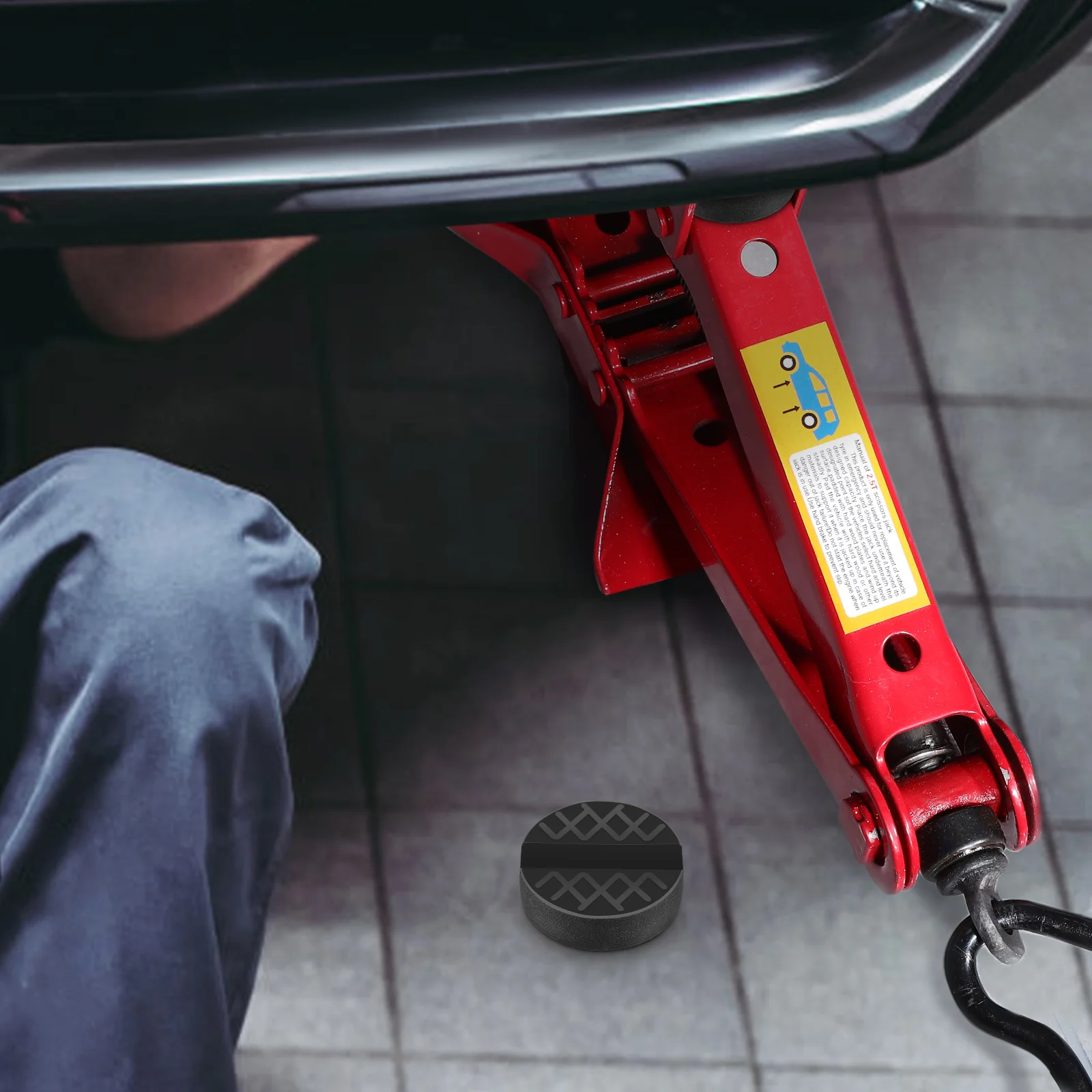 

4 pcs Floor Pads Stand Rubber Pads Vehicle Jack Rubber Pad Universal Compatibility Anti Slip Strong Material Compact Lightweight