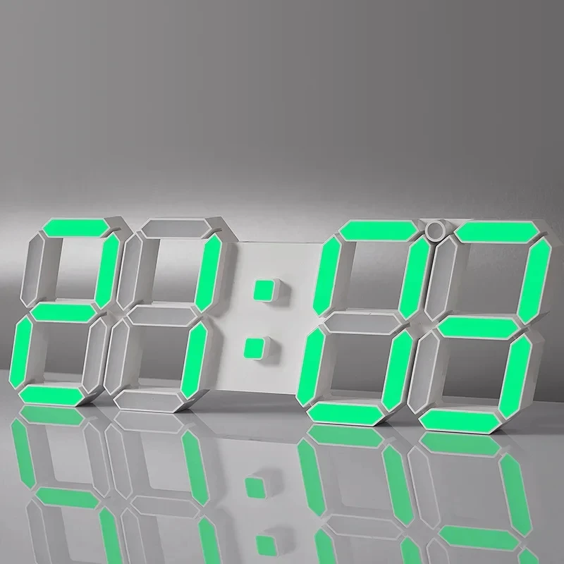 3D LED Large Wall Clock Modern Design Electronic Clock with Remote Control Automatic Photosensitive and Timing Function