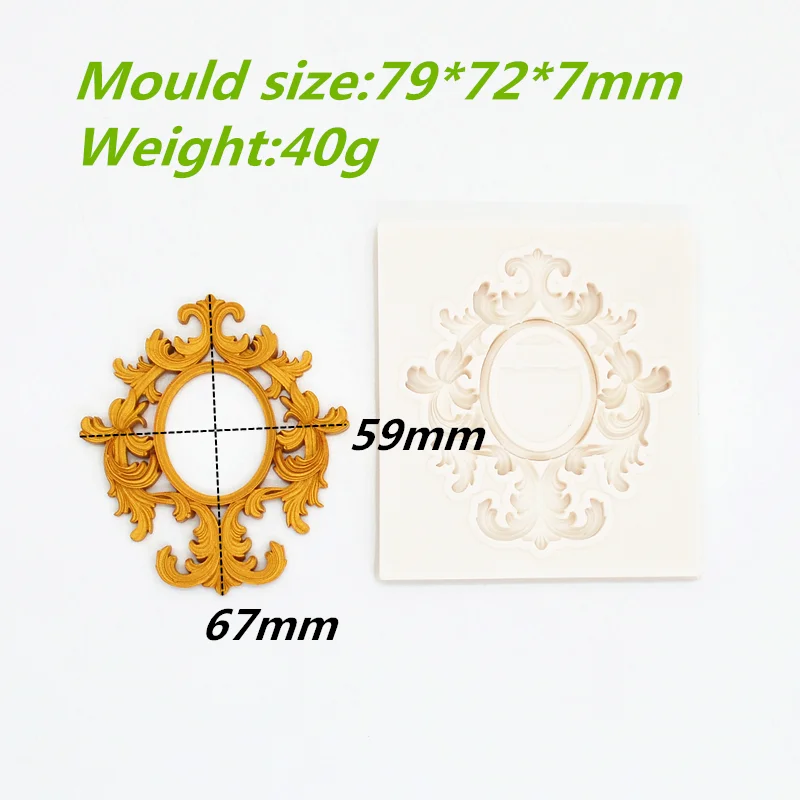 Craft Baroque Scroll Relief Frame Silicone Mold Cake Decorating Tools Fondant Chocolate Candy Gumpaste Mold Cupcake Baking