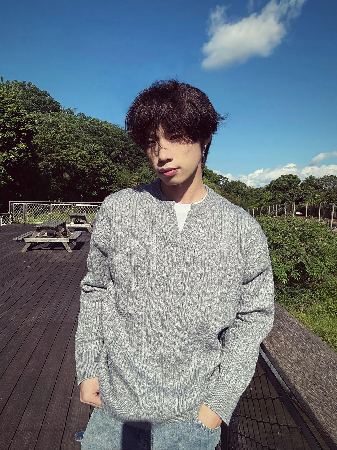 

Мужской вязаный свитер с V-образным вырезом, осенне-зимний, в американском ретро-стиле, свободного кроя, повседневный трикотаж