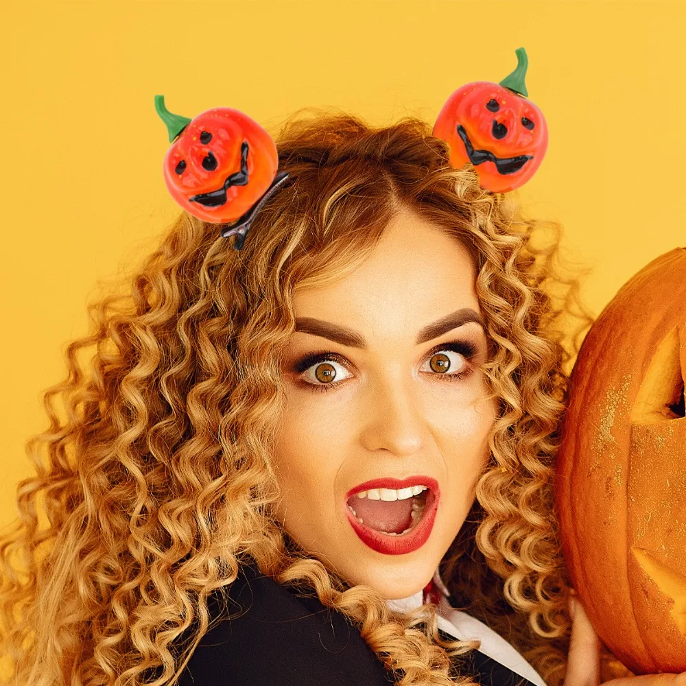 

Creative Halloween Pumpkin Hair Clip Funny Grimace Face Party Hair Accessories Unique Style Hairpin Women's Fashion Hairpins