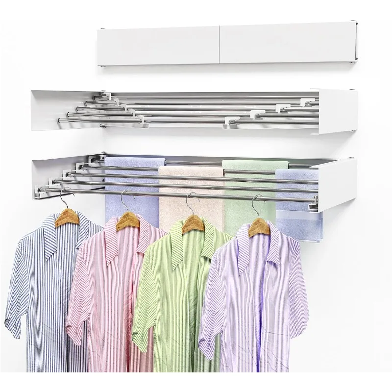 

Wall Mounted Clothes Drying Rack 40 Inch, Foldable Wall Mount Laundry Rack Folding Indoor, Clothing Drying Rack Collapsible