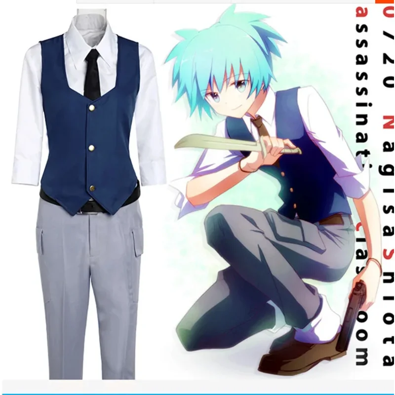 Anime Assassination Classroom Shiota Nagisa Cosplay Kostuums Stropdas Vest Halloween Kerstfeest Uniform Unisex Dagelijkse Vrije tijd