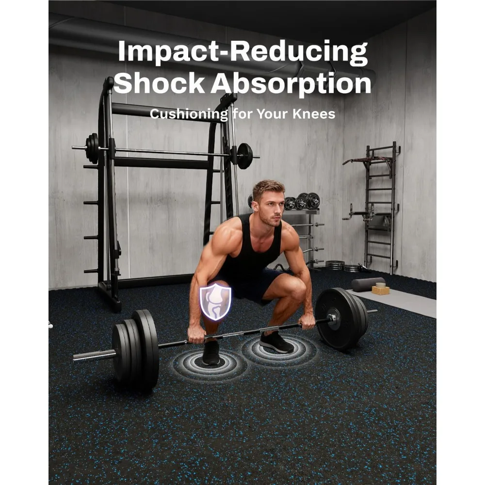 0.56in Thick 192 Sq.Ft Exercise Mat Set, 48 Tiles Rubber Top & High Density EVA Foam, Custom