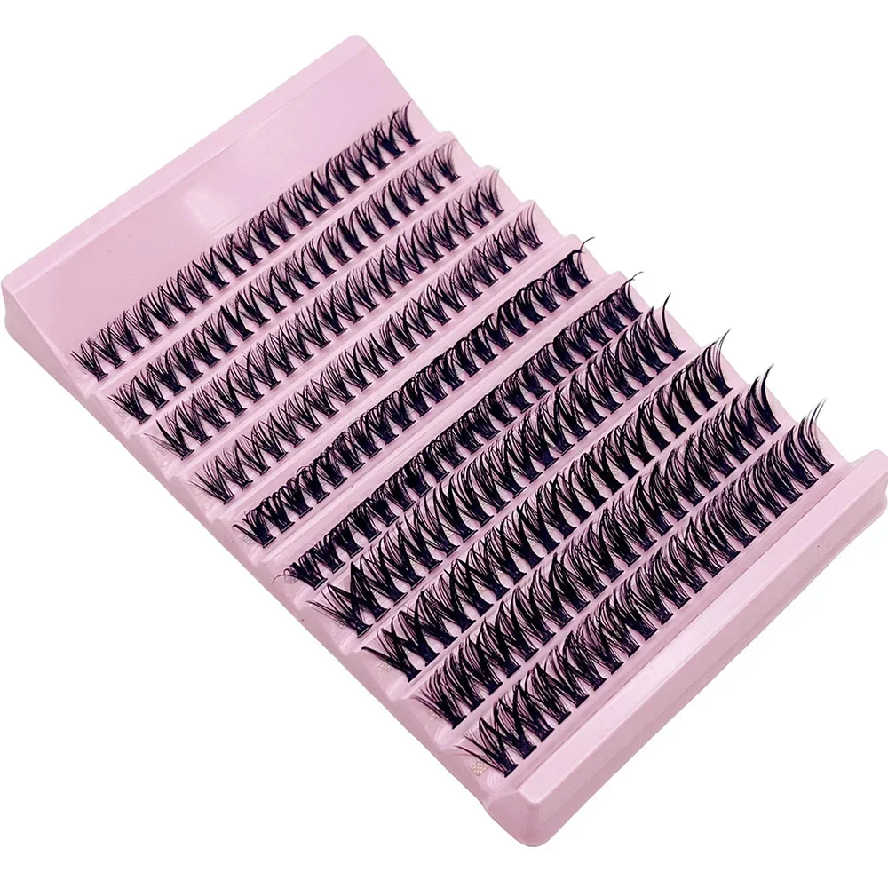 200 unidades de cílios postiços em cluster - extensões finas naturais de cílios C Curl, 8-16 mm, fáceis de usar