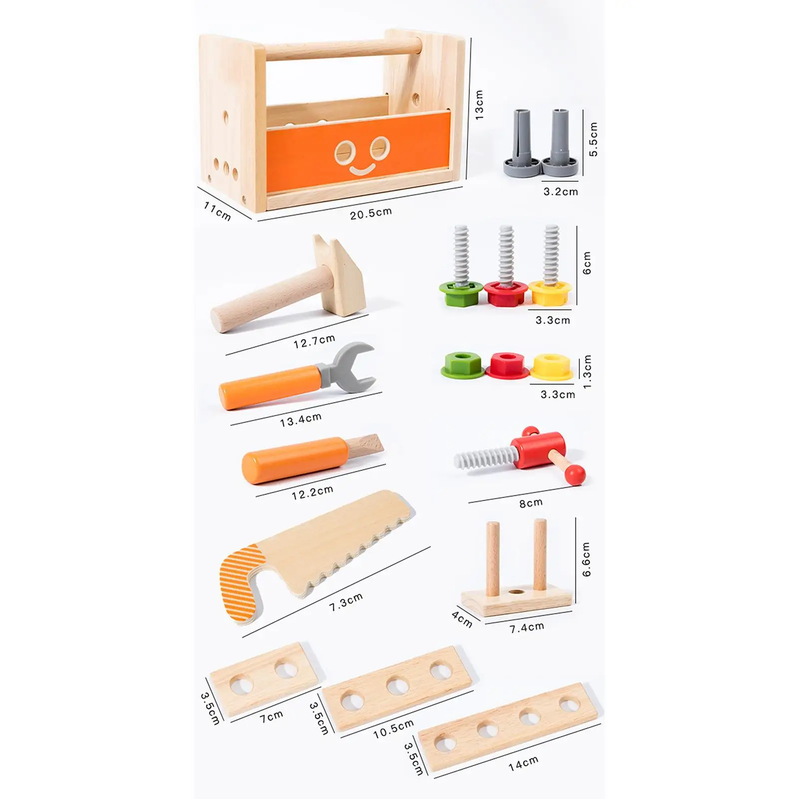 

Tools Box Toys, Nuts and Bolts Set Travel Toy, Building Blocks Wooden Tool Set , Model Building Tool Kits for Preschool
