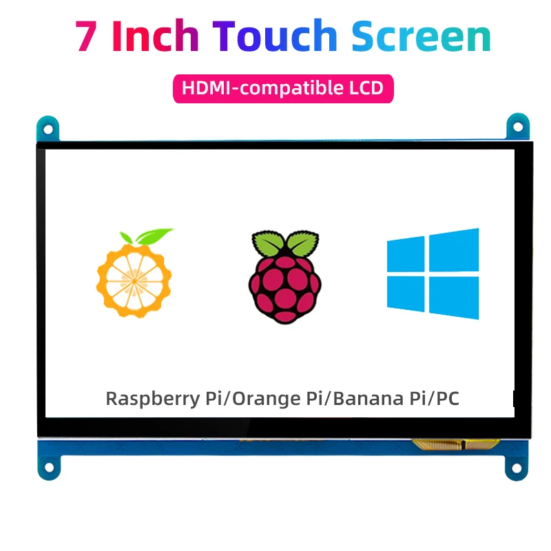 7 Inch Touch Screen Raspberry Pi 5 Capacitive HDMI-compatible TFT LCD for Orange Pi 5 Plus 3B RPI 5 4B 3B+ PC Windows AIDA64