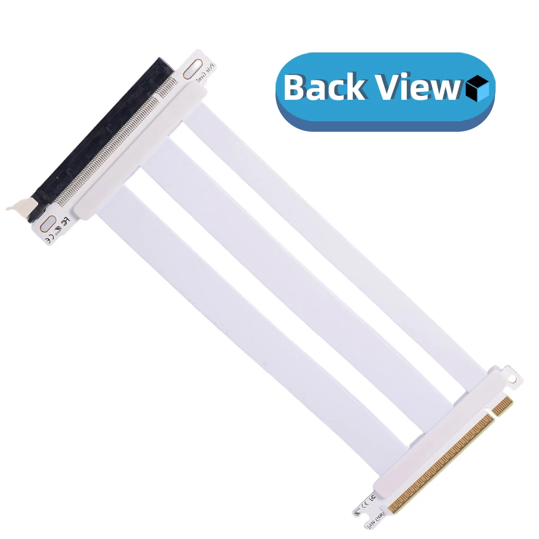 PCIE 5.0 Riser Cable, Compatible GEN 5/4 PCIe 5.0/4.0 GPUs, RTX5090(Ti) RX9070(XT) GPU Tested, 90 Degree Right Angle White Black