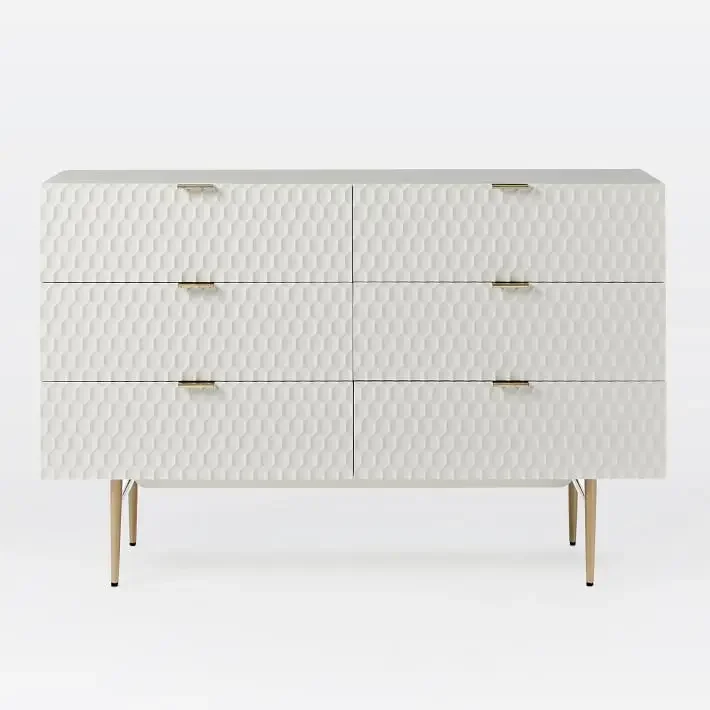 Nordic Style Simple Chest of Six Drawers Shell Pattern Retro American Restaurant Dining Edge Designer Model Bedroom Locker