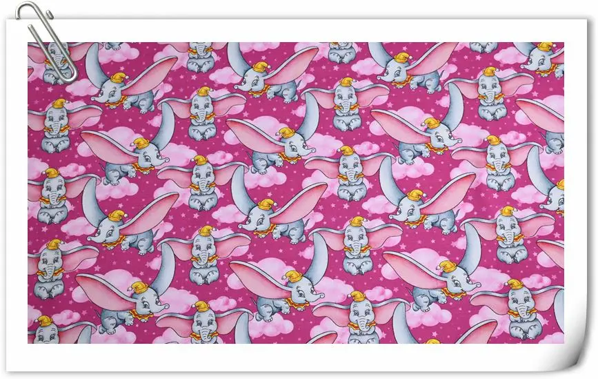 Width110cm Cotton Disney Dumbo Fabric Material For Clothes Patchwork Sewing Quilting Fabrics For Tissue DIY Needlework Sew Dress